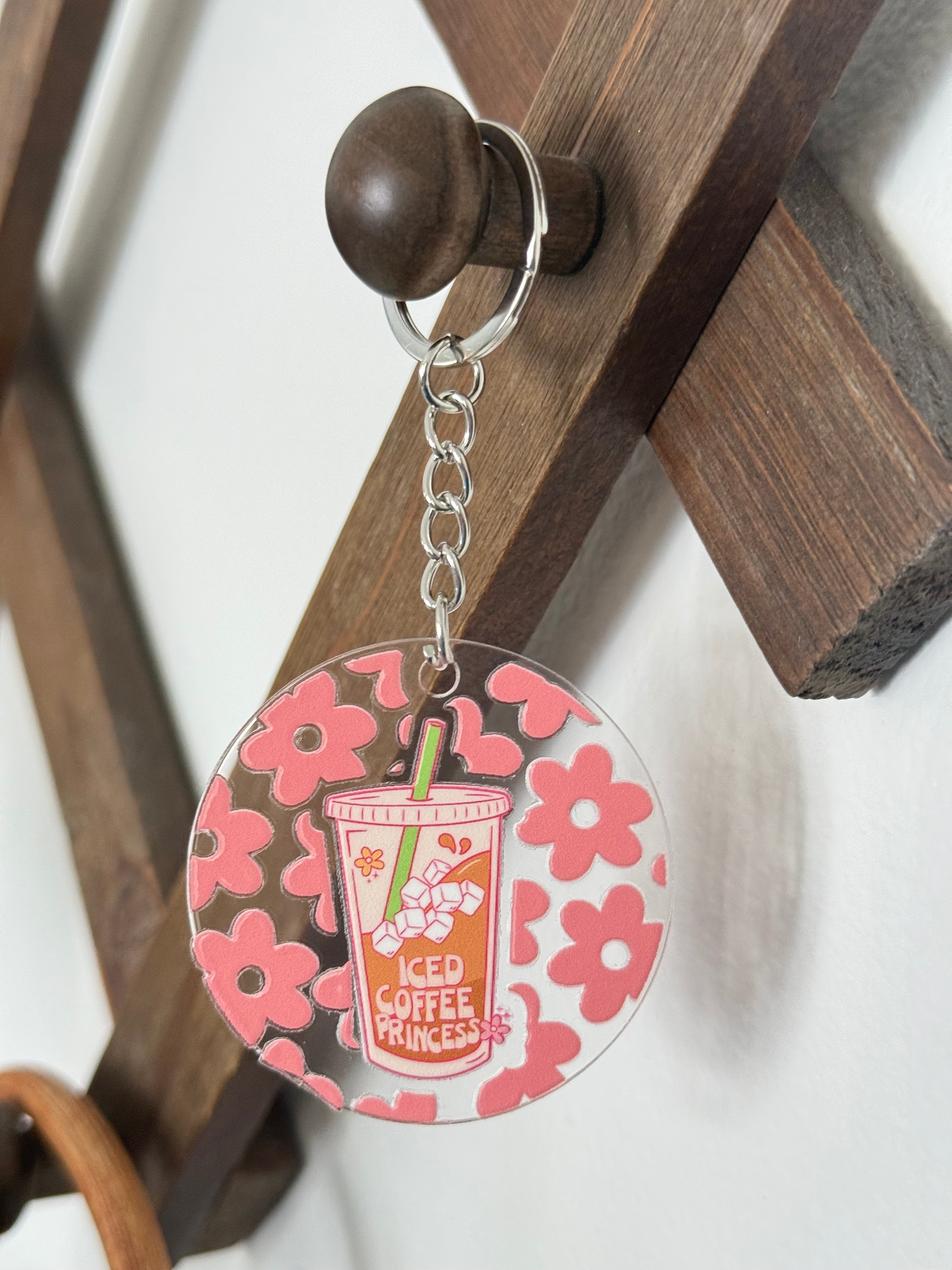 Iced coffee keychain