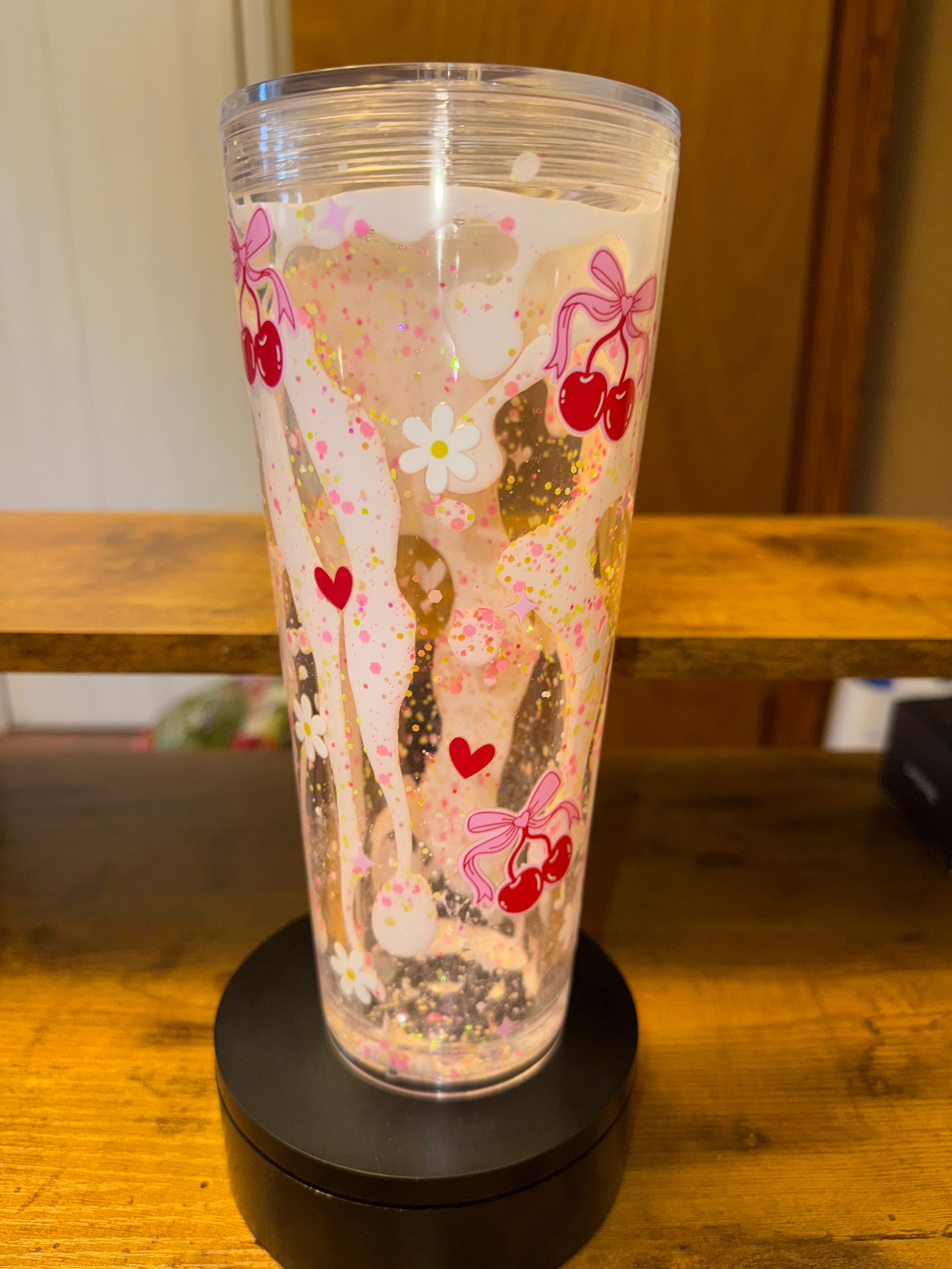 PREMADE 24OZ Cherry & Flower Tumbler