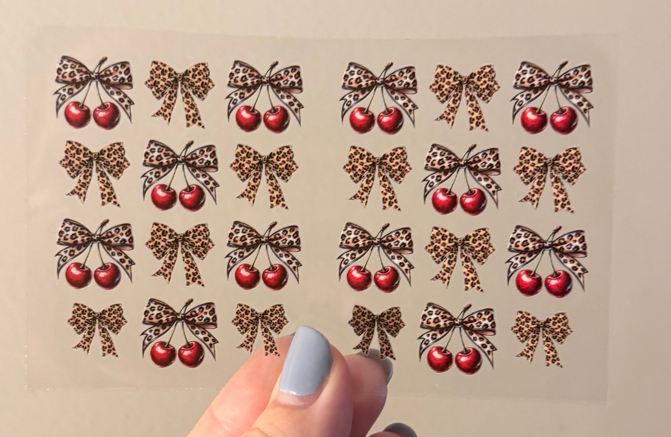 Cheetah Bows & Cherries Shot Glass Wrap