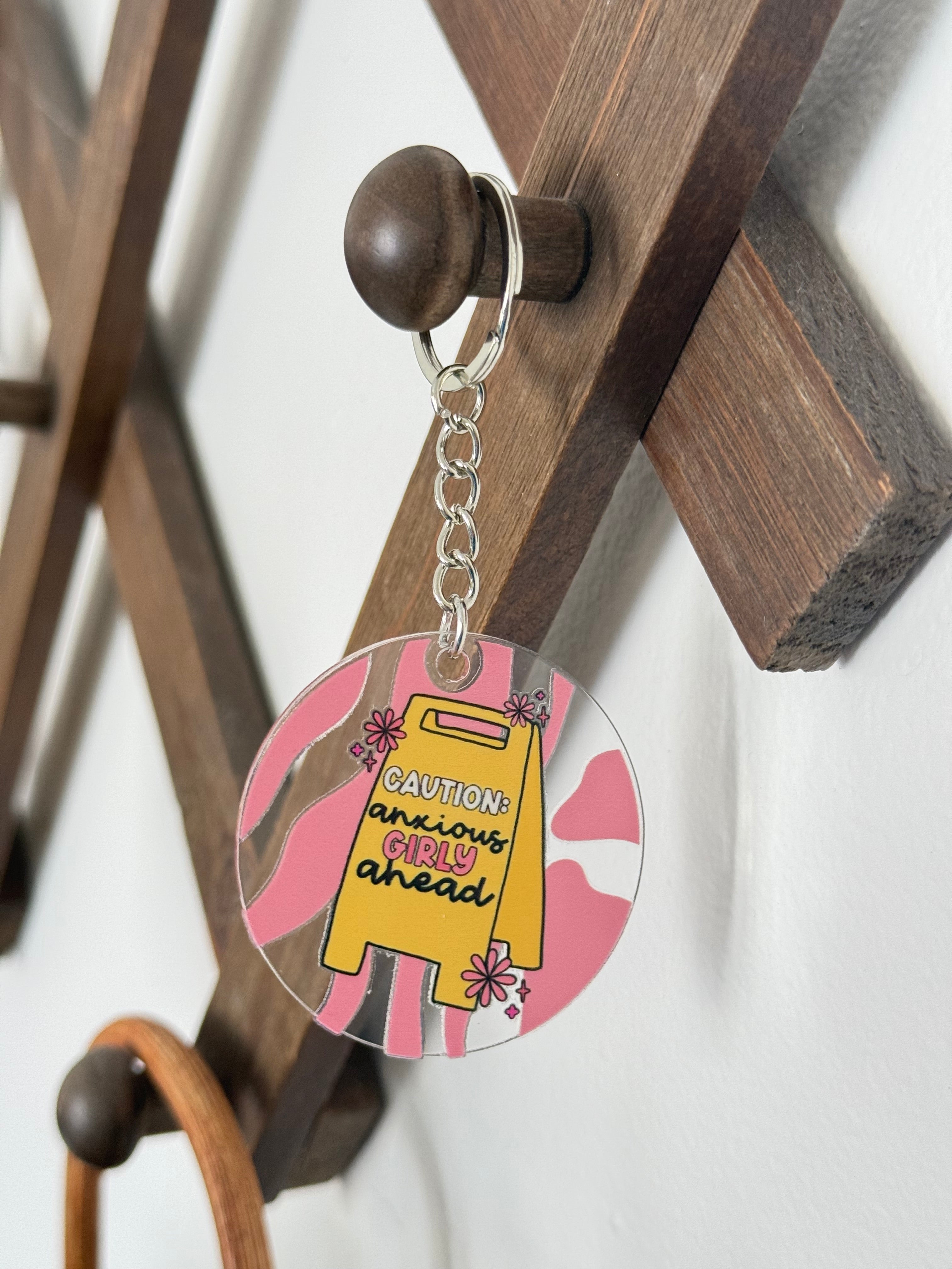 Caution Keychain