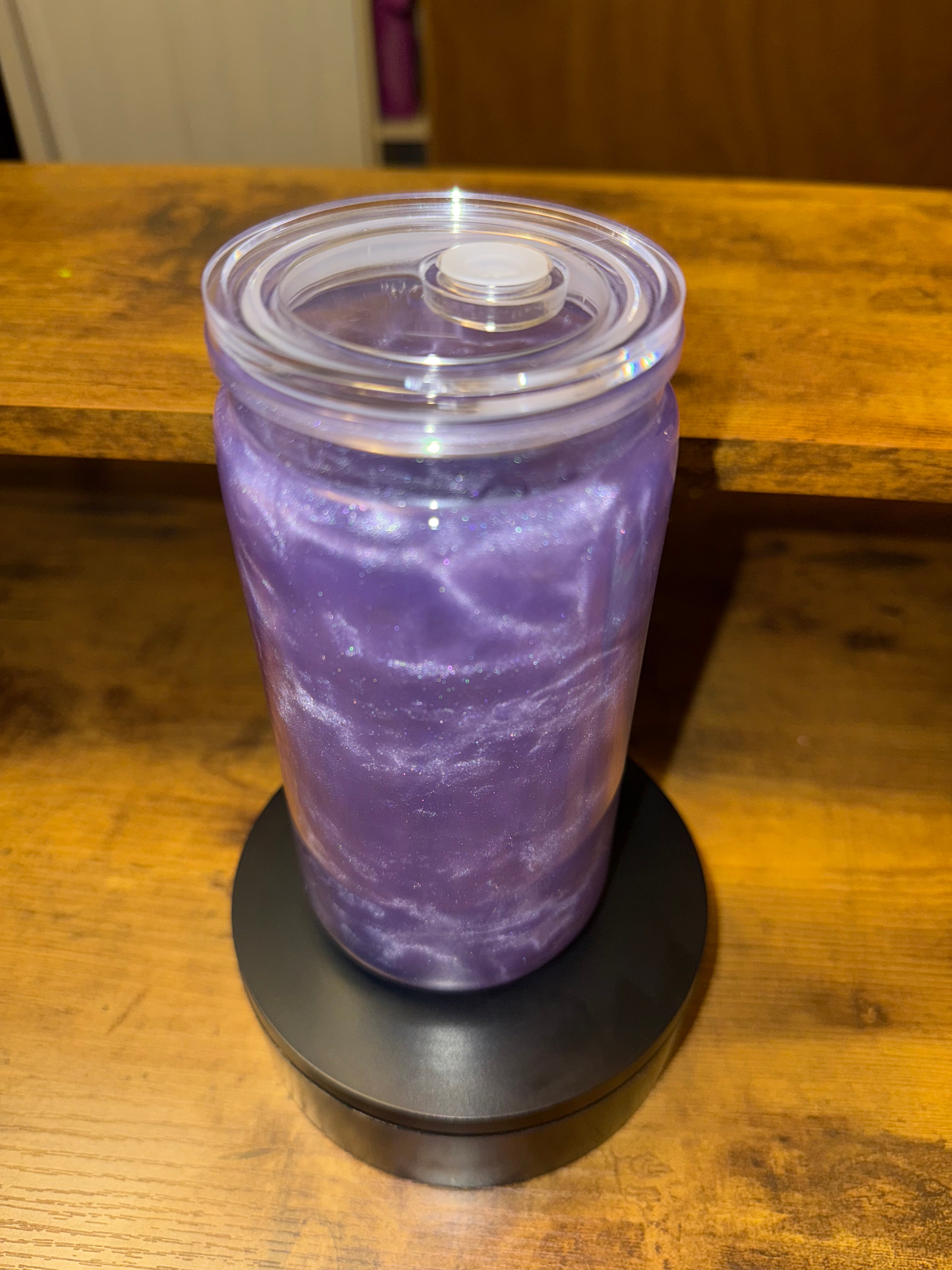 PREMADE 16oz Snow Globe Tumbler- Purple Shimmer