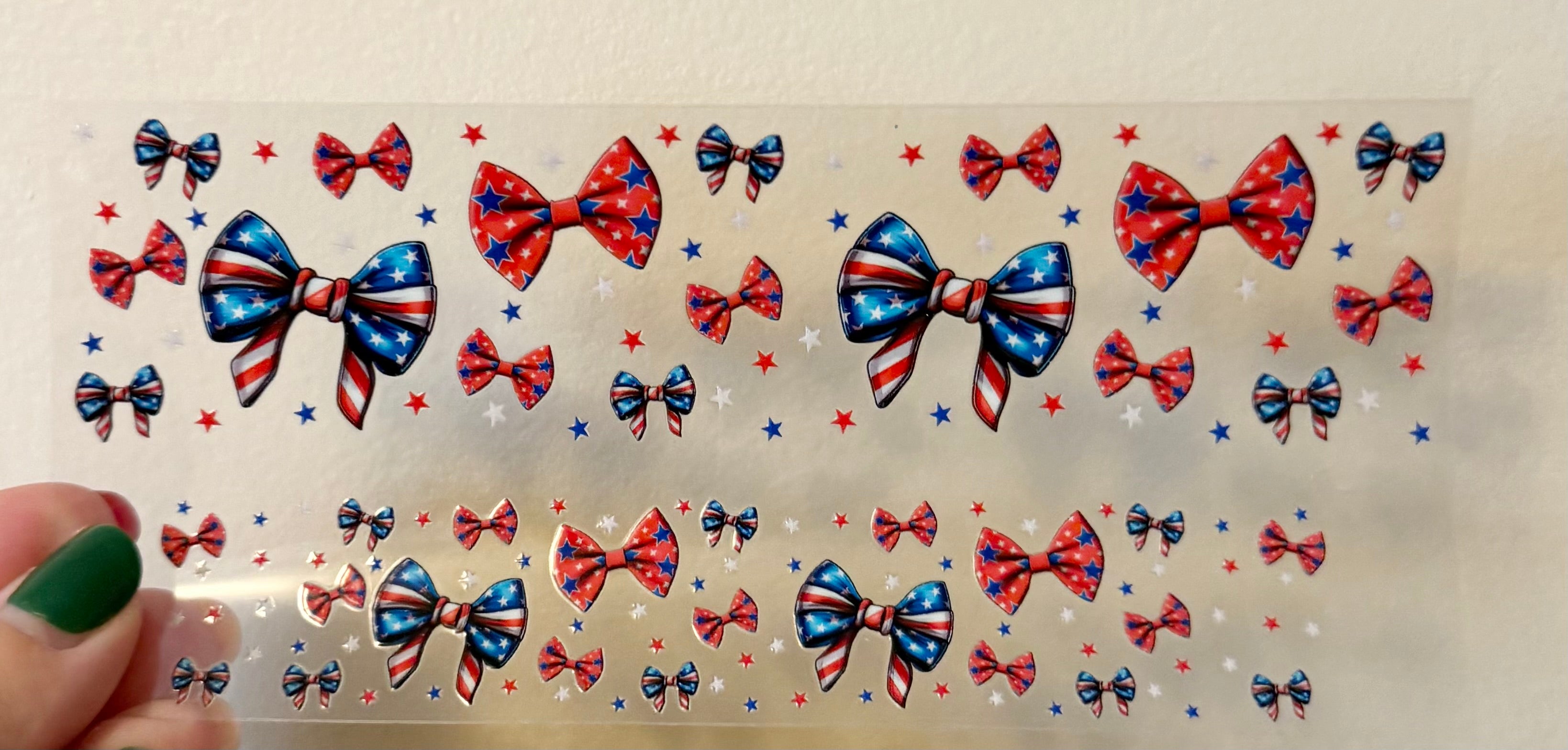 Red white and blue bows
