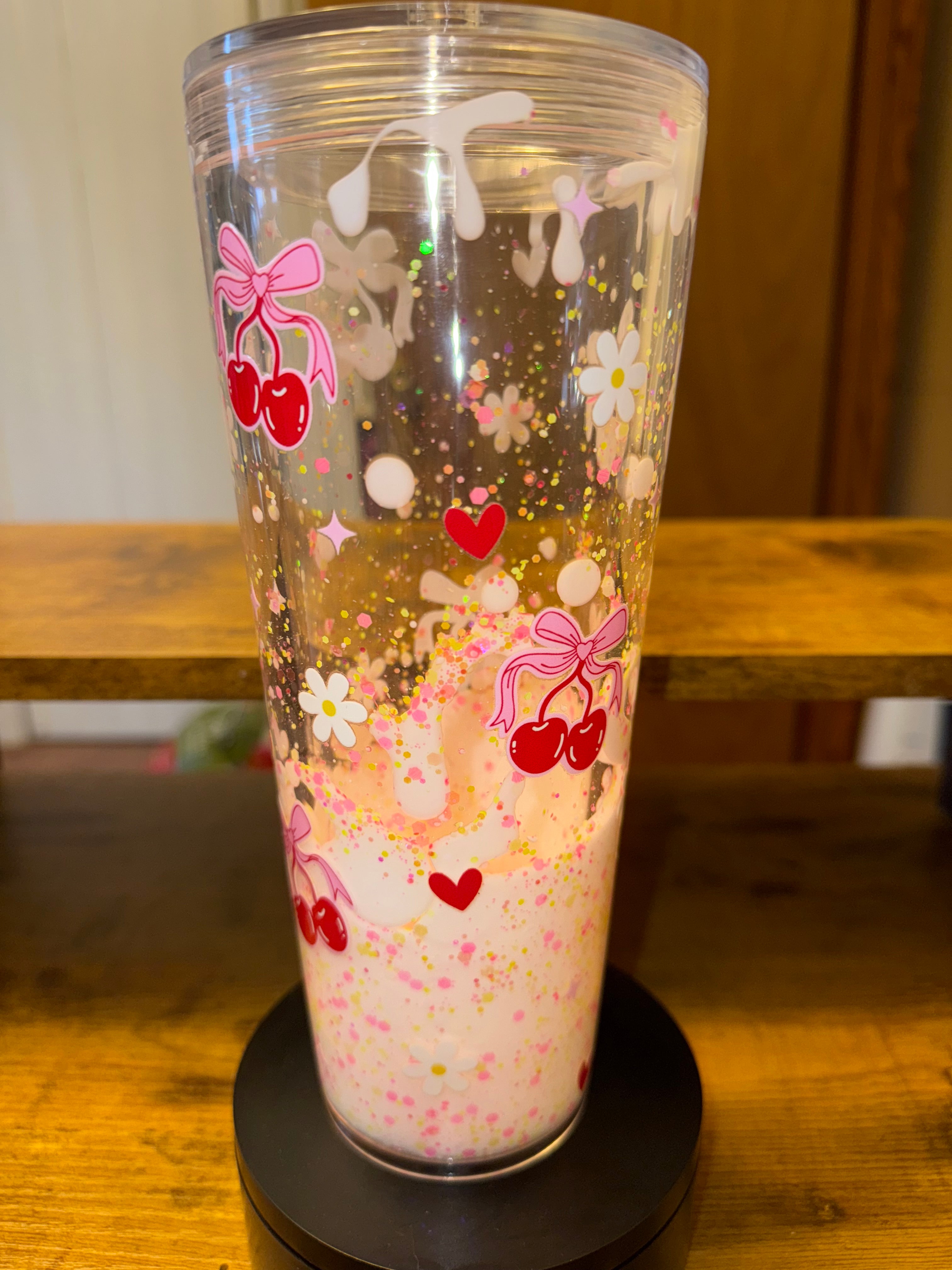 PREMADE 24OZ Cherry & Flower Tumbler