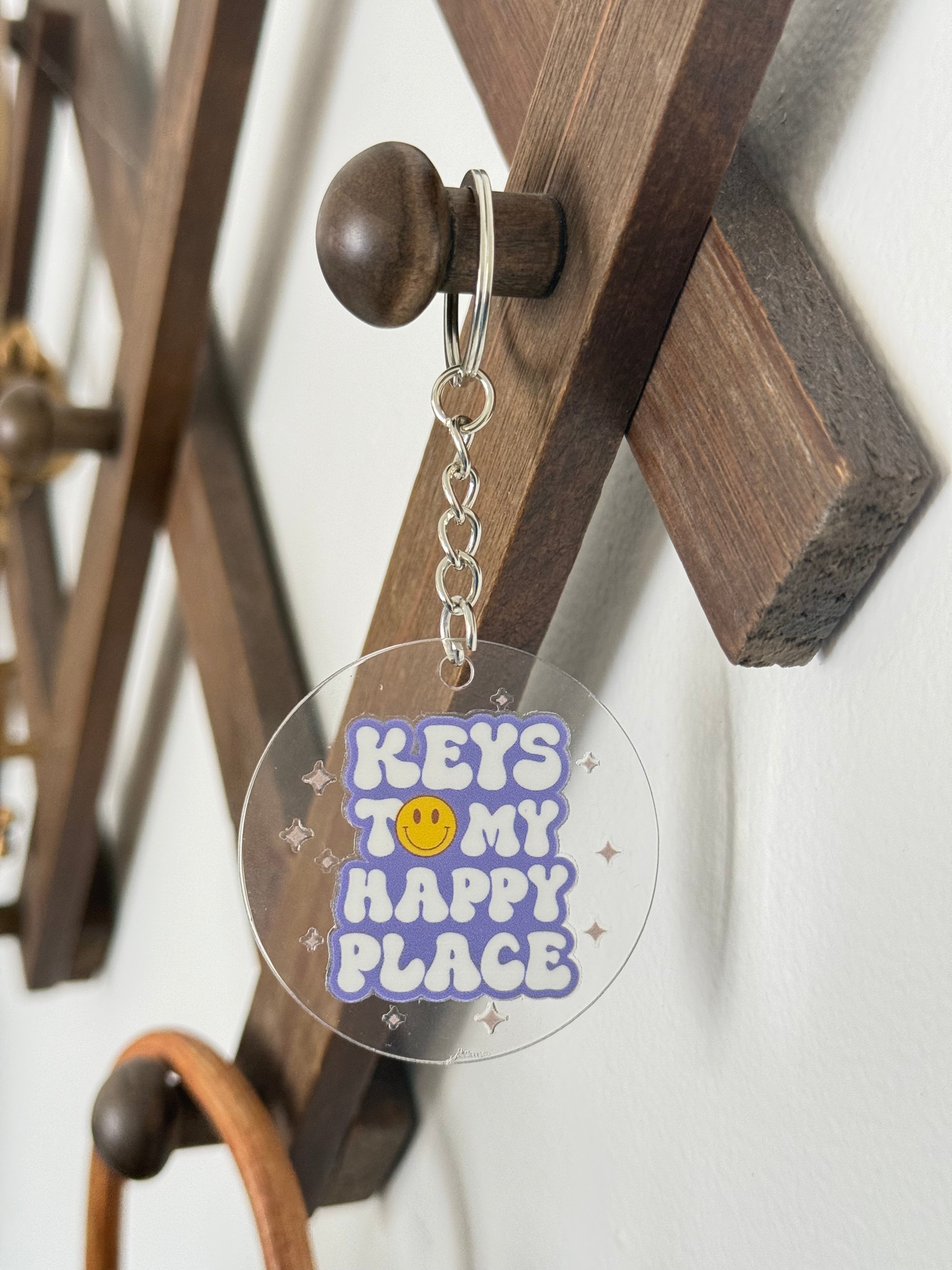 Keys to my happy place keychain