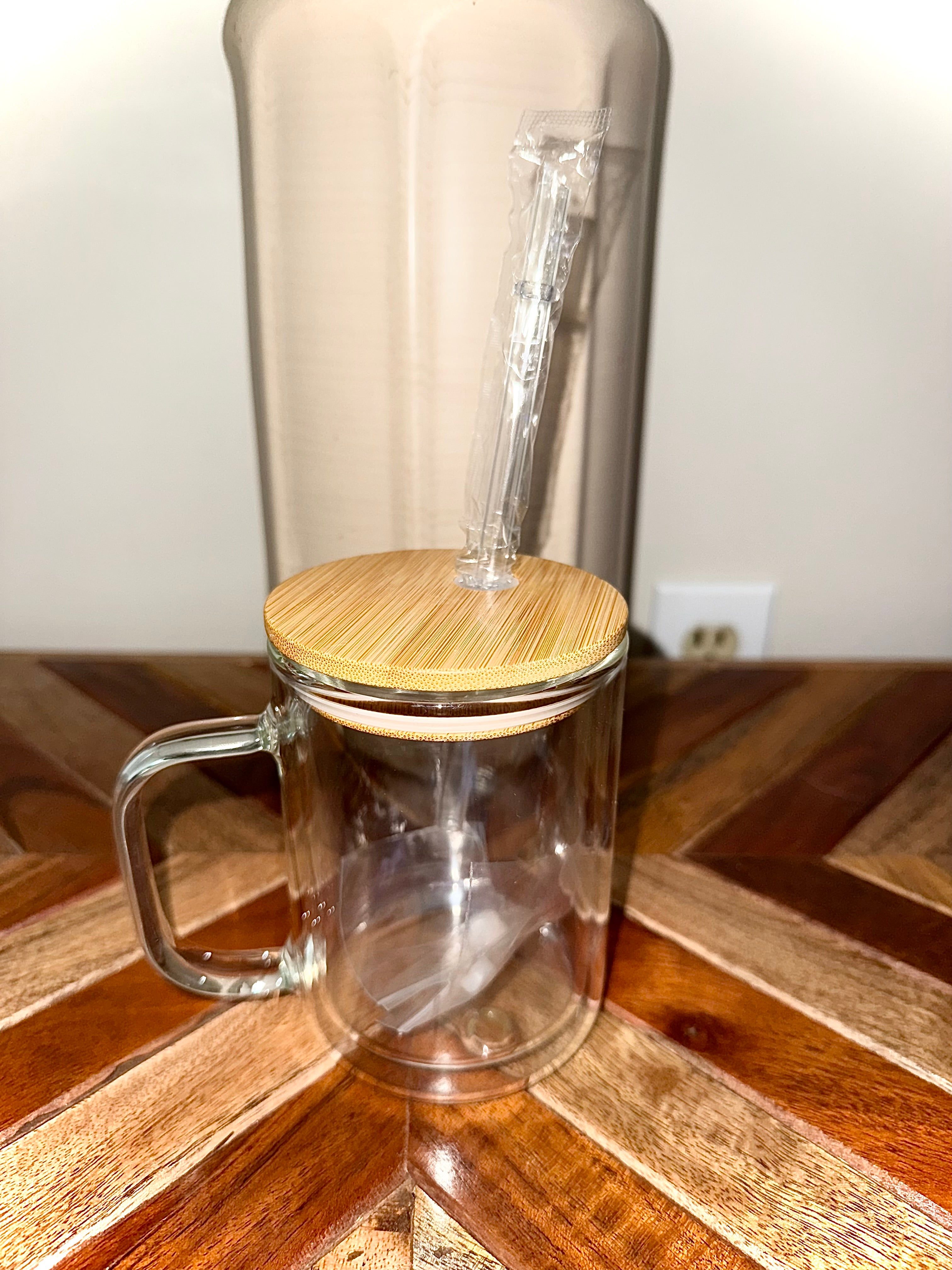 15oz GLASS Snowglobe Coffee Cup