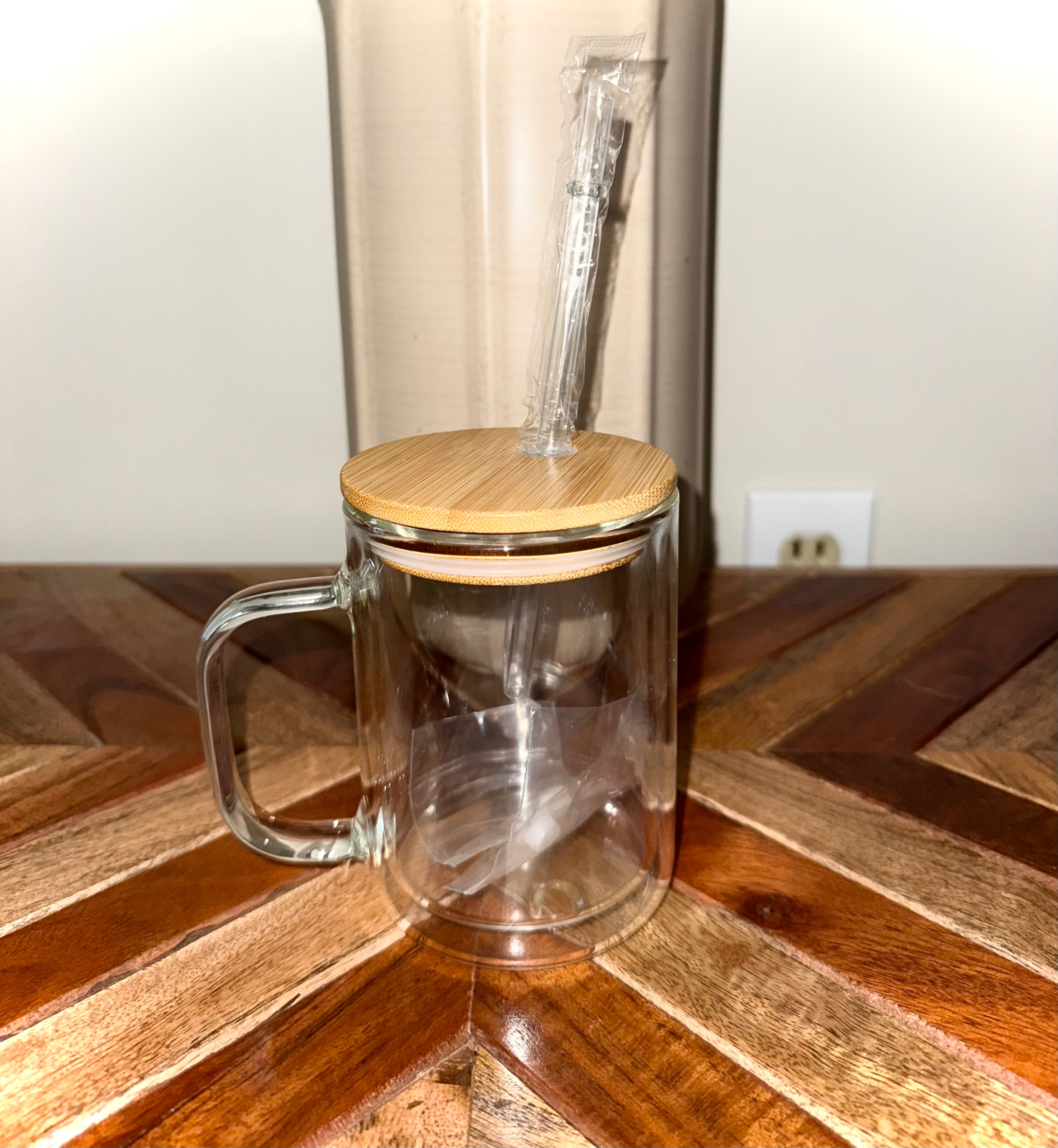 15oz GLASS Snowglobe Coffee Cup