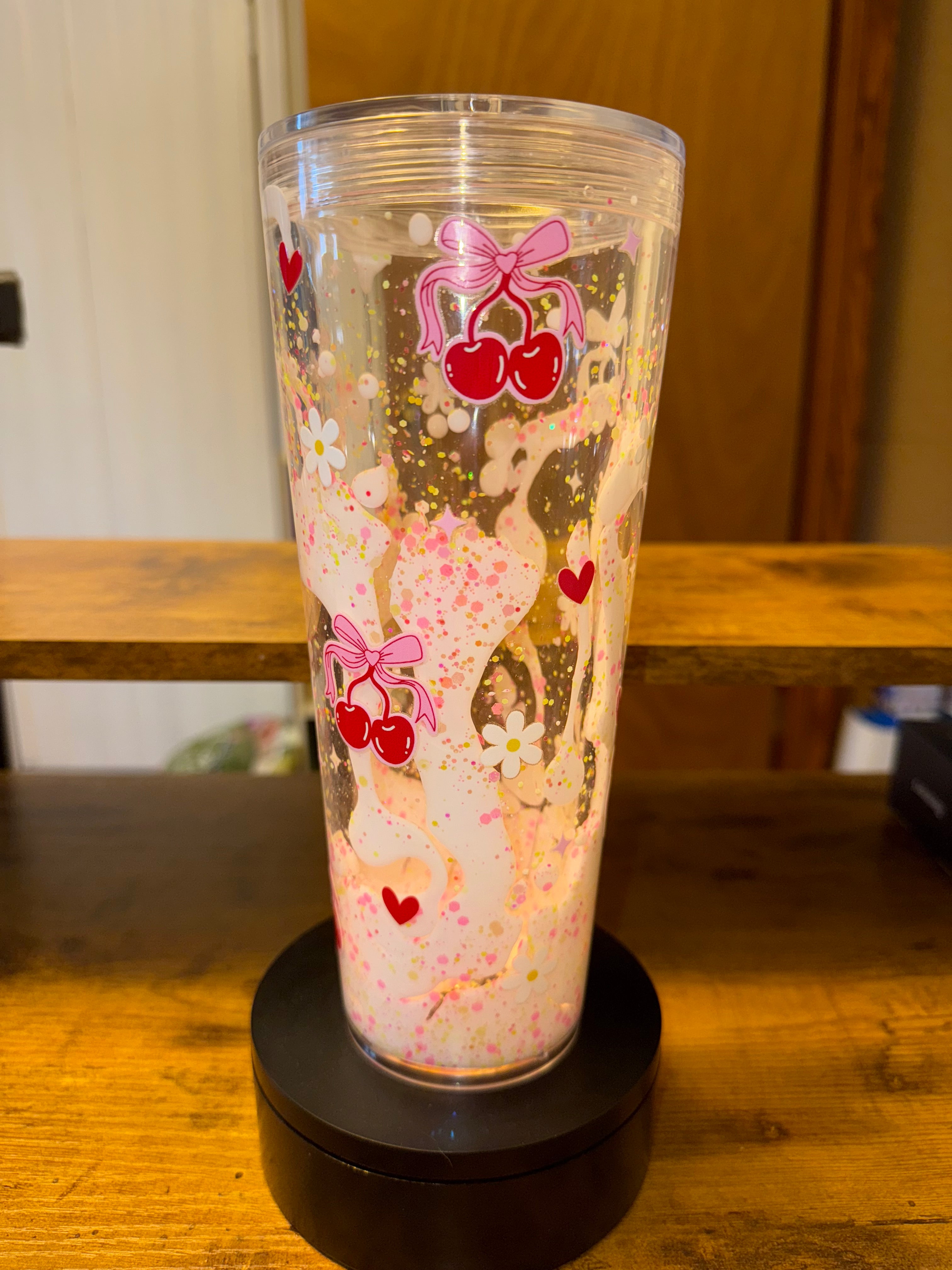 PREMADE 24OZ Cherry & Flower Tumbler